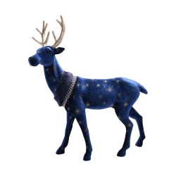 Christmas Celestial Blue and Gold Reindeer Large