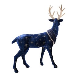 Christmas Celestial Blue and Gold Reindeer Large