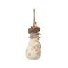 Jim Shore White Woodland 2025 Snowman with Hat Hanging Ornament