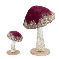 Burgundy Velvet Toadstool Ornament