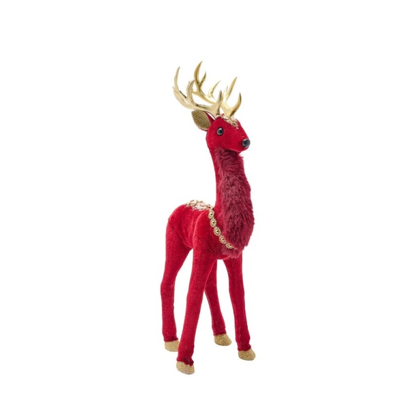 Christmas Red Velvet Standing Deer
