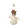 Jim Shore White Woodland 2025 Snowman with Hat Hanging Ornament