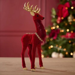 Christmas Red Velvet Standing Deer