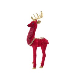 Christmas Red Velvet Standing Deer