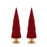 Flocked Resin Christmas Tree Pair