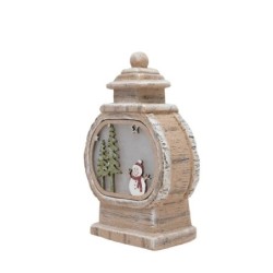 Christmas LED Lantern with Snowman Scene