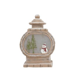 Christmas LED Lantern with Snowman Scene
