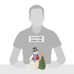 Jim Shore All is Merry and Bright Snowman with Vintage LED Tree