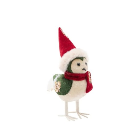 Christmas Red Velvet Bird Figurine