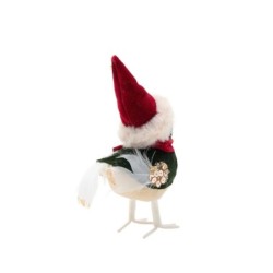 Christmas Red Velvet Bird Figurine