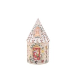 Father Christmas at the Door LED Round House Lantern