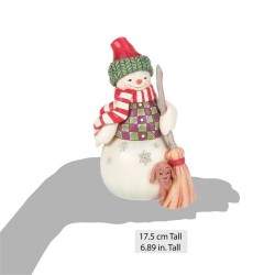 Jim Shore Swept in Love Snowman with Peeking Dog