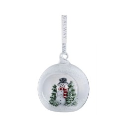 Galway Crystal Snowman Forest Christmas Bauble