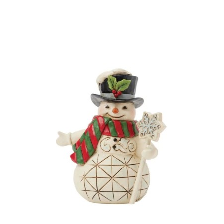 Jim Shore Snowman with Snowflake Staff Mini Figurine
