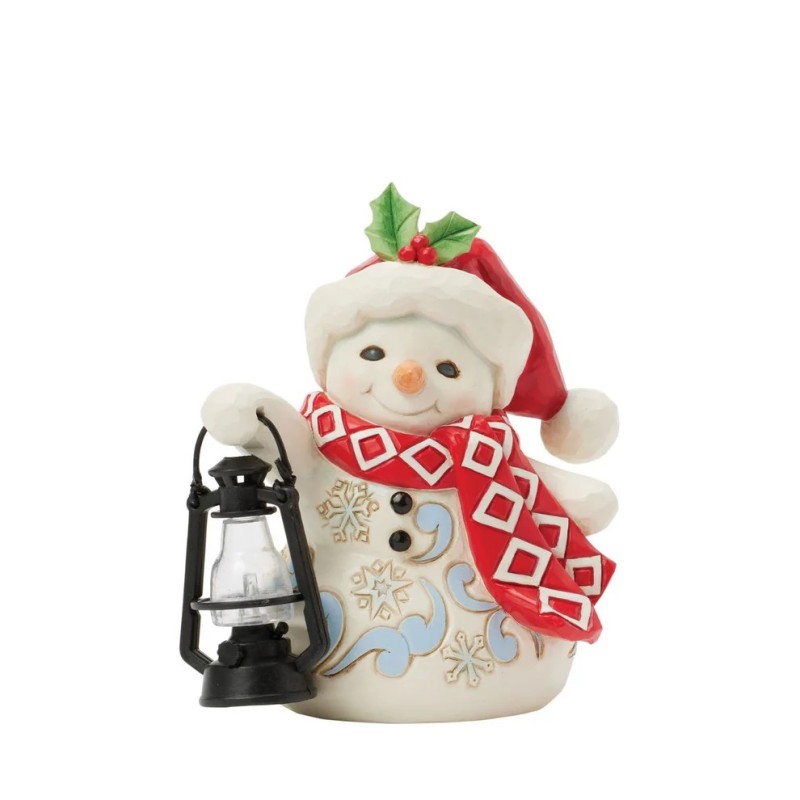Jim Shore Twinkle Bright Snowman with Oversized Lantern Pint Figurine