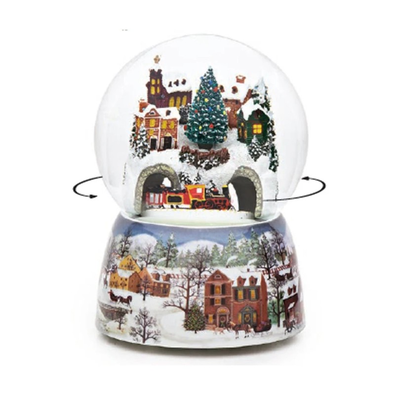 LARGE Train Snowy Village Christmas Snow Globe