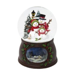Musical Snowman Family Snow Globe 15cm
