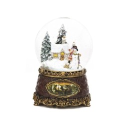 Victorian Snowman Children Christmas Snow Globe 15.5 cm Musical Delight
