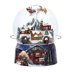 MEGA Christmas Snow Globe Snow Scene With Train and Sleigh Moving Musical