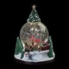 Light-Up Swirling Christmas Tree Village Snow Globe 23.5 cm Musical Festive Centrepiece