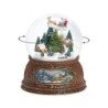 Santa Flying Over Village Snow Globe 15 cm Musical Keepsake