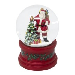 Santa Christmas Tree Snow Globe 15 cm Musical Keepsake