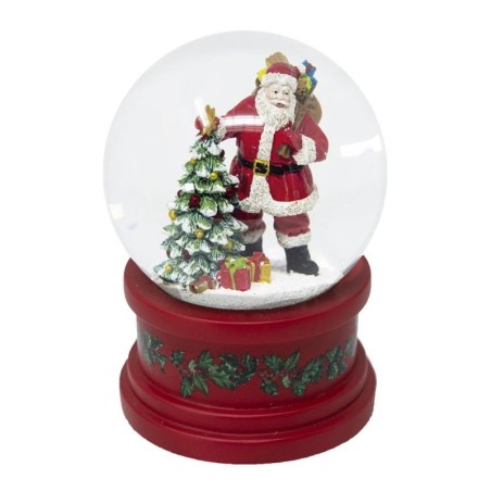 Santa Christmas Tree Snow Globe 15 cm Musical Keepsake