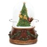 Santa Sleigh Circling Christmas Tree Snow Globe 21 cm Moving Musical Centrepiece