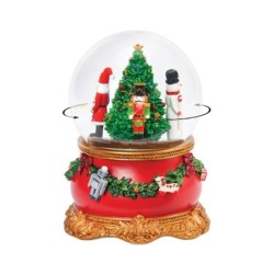 Santa, Nutcracker Snowman Snow Globe Musical Moving 15 cm