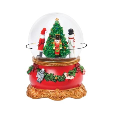 Santa, Nutcracker Snowman Snow Globe Musical Moving 15 cm
