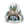 Santa Claus On Sleigh Winter Village Scene Snow Globe