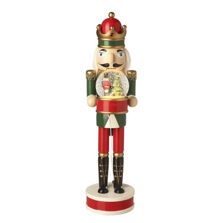 Nutcracker with Red Crown Snow Globe 41cm
