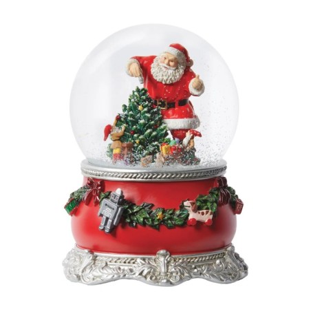 Charming Santa Elves Snow Globe 15 cm Musical Keepsake