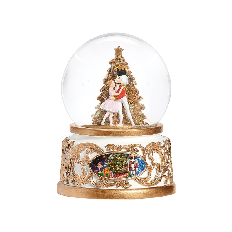 Gold Nutcracker Dome Musical 15 cm Festive Keepsake