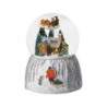 Santa Flying Over Cabin Child With Sledge Snow Globe 15 cm Musical Keepsake