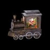 Santa Claus in Train Water Spinner 19 cm Festive Lantern