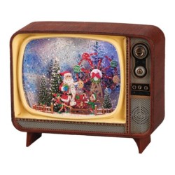 Santa Ferris Wheel TV Water Spinner 17 cm Musical Light-Up Christmas Delight