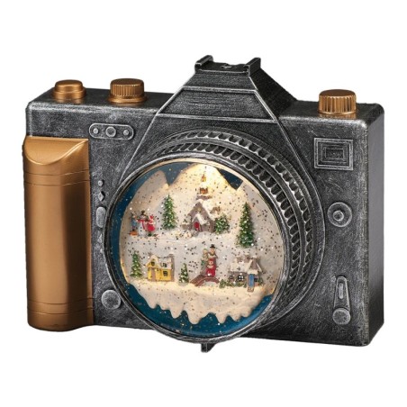 Vintage Camera Water Spinner with Mountainside Scene 20 cm Festive Feature