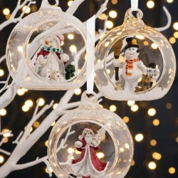Galway Living Skiing Snowman Christmas Bauble