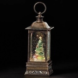 Christmas Tree in Lantern Water Spinner 23.5 cm Lighted Rotating Treasure