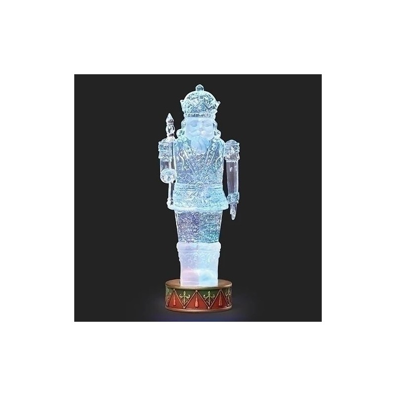 Light-Up Swirling Nutcracker on Drum Water Spinner 31.5cm