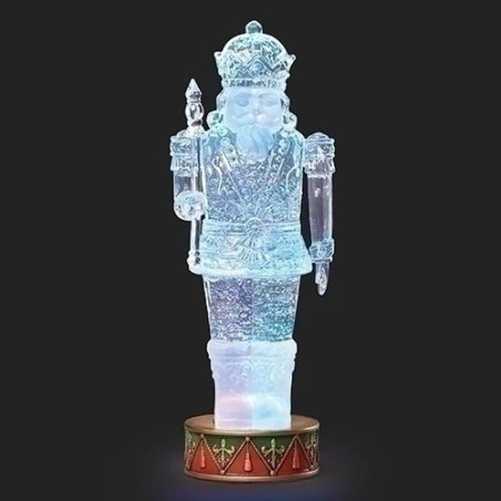 Light-Up Swirling Nutcracker on Drum Water Spinner 31.5cm