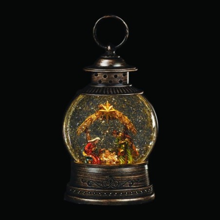 Nativity Scene Bronze Water Spinner Lantern 25 cm