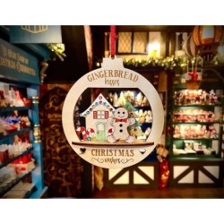 3D Wooden Gingerbread Bauble 12 cm of Festive 3D Delight