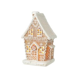 Light Up Pitched Roof Gingerbread House Christmas Decoration 21cm