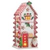 Tall Light-Up Gingerbread House with Santa 29 cm of Festive Glow