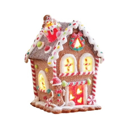 Little Light-Up Gingerbread House with Gingerbread Man 14 cm of Festive Glow