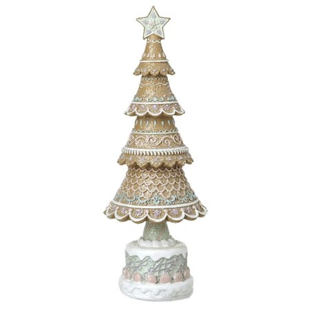 Tall Gingerbread Christmas Tree Ornament Pastel Icing Finish 32.5cm