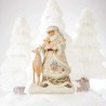Jim Shore White Woodland Santa with Fawn and Deer Figurine