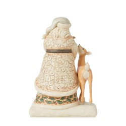Jim Shore White Woodland Santa with Fawn and Deer Figurine